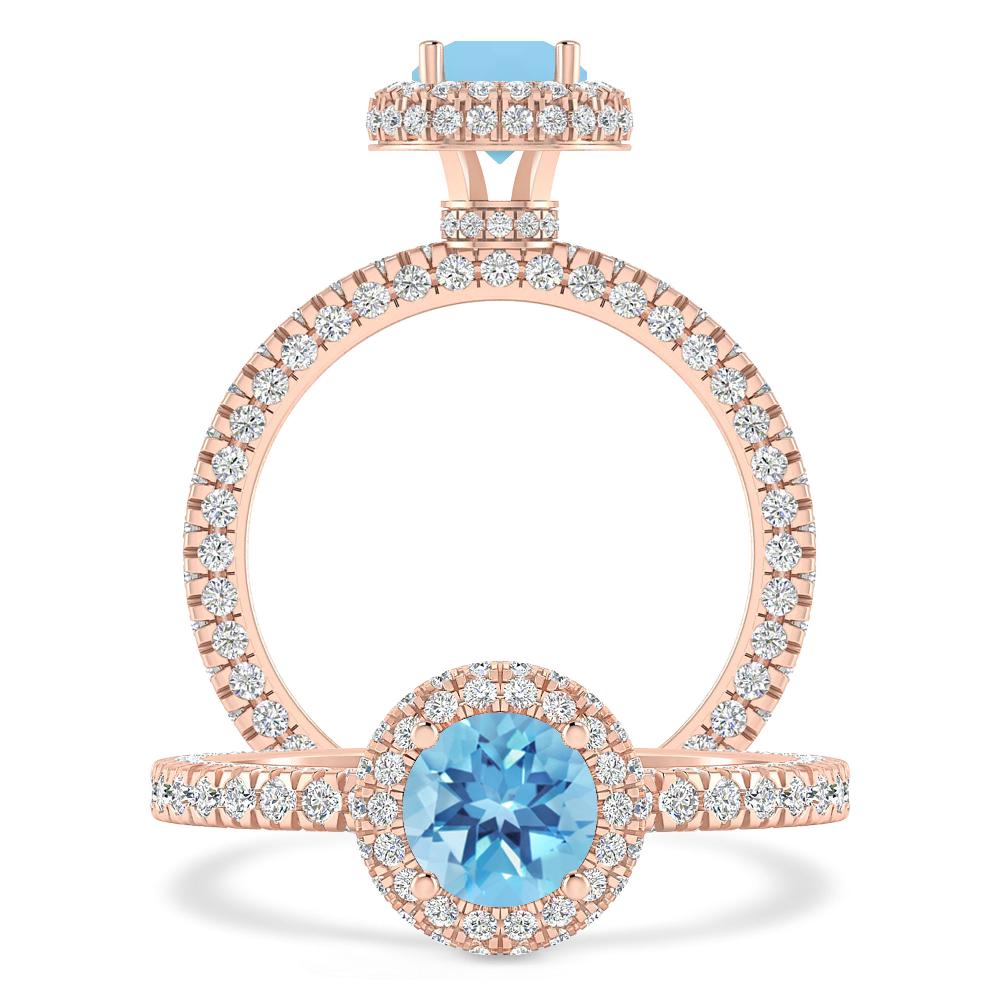 Rose Gold - Blue Topaz