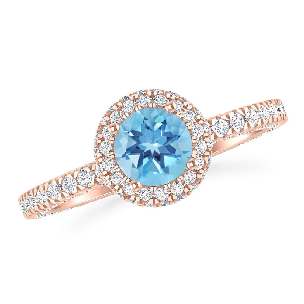 Rose Gold - Blue Topaz