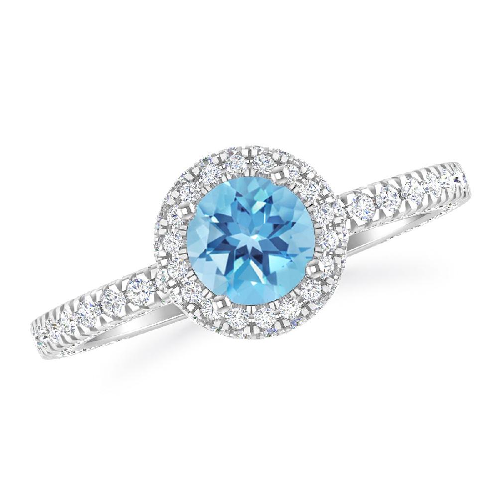 White Gold - Blue Topaz