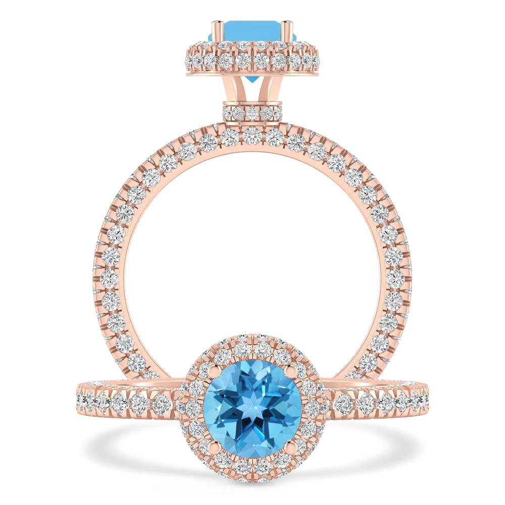 Rose Gold - Blue Topaz