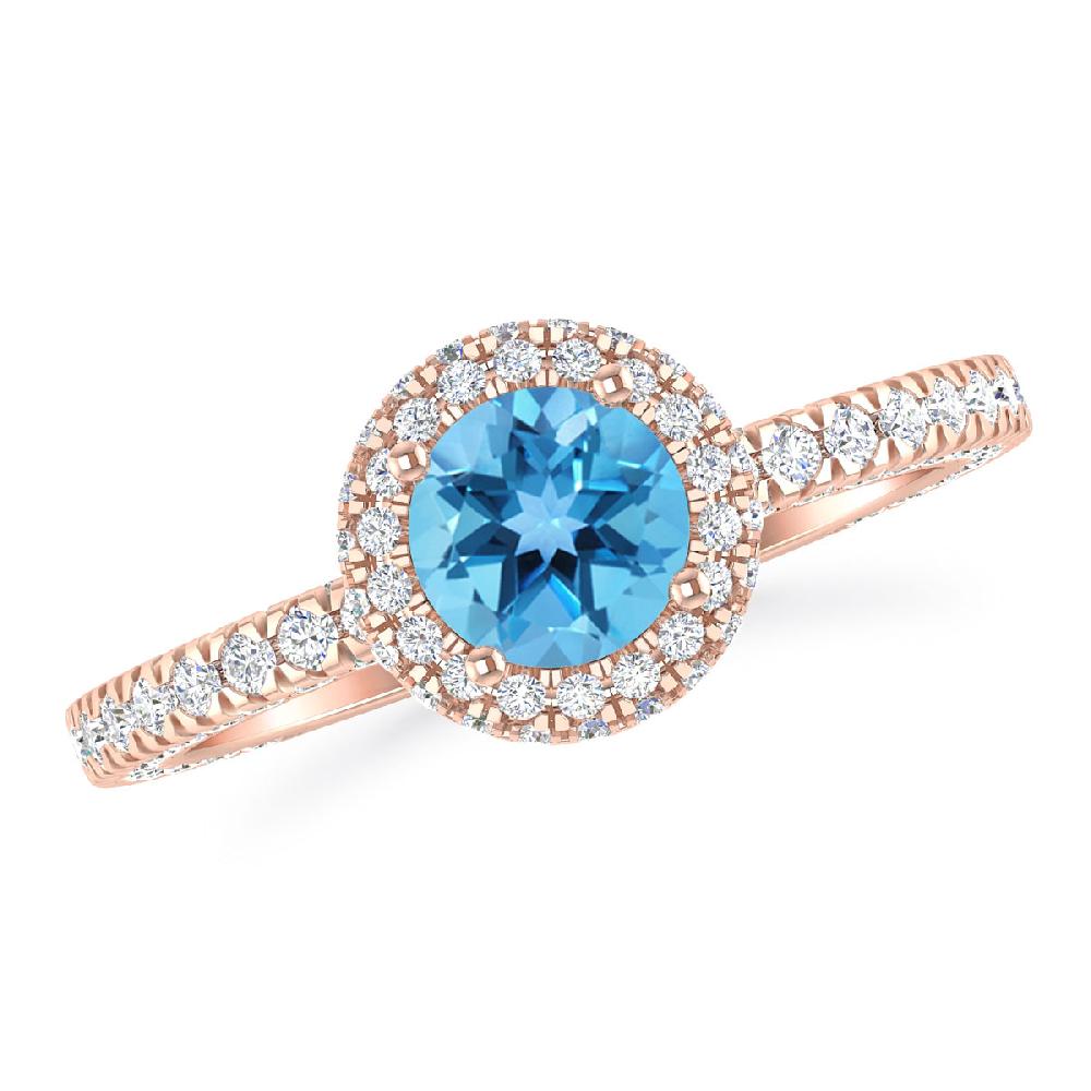 Rose Gold - Blue Topaz