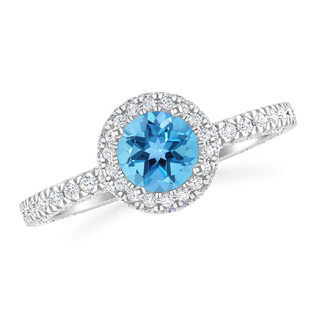 White Gold - Blue Topaz