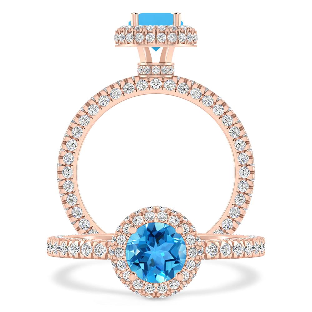 Rose Gold - Blue Topaz