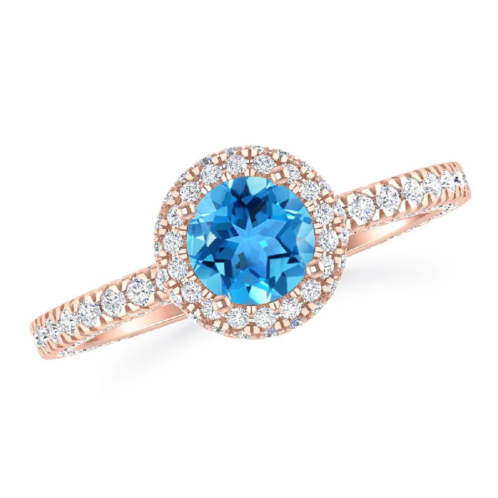 Rose Gold - Blue Topaz