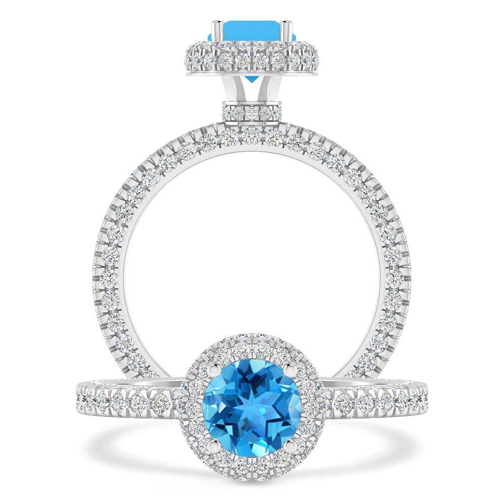 White Gold - Blue Topaz