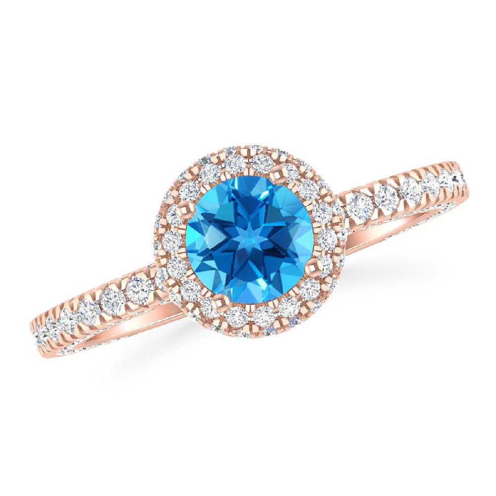 Rose Gold - Blue Topaz