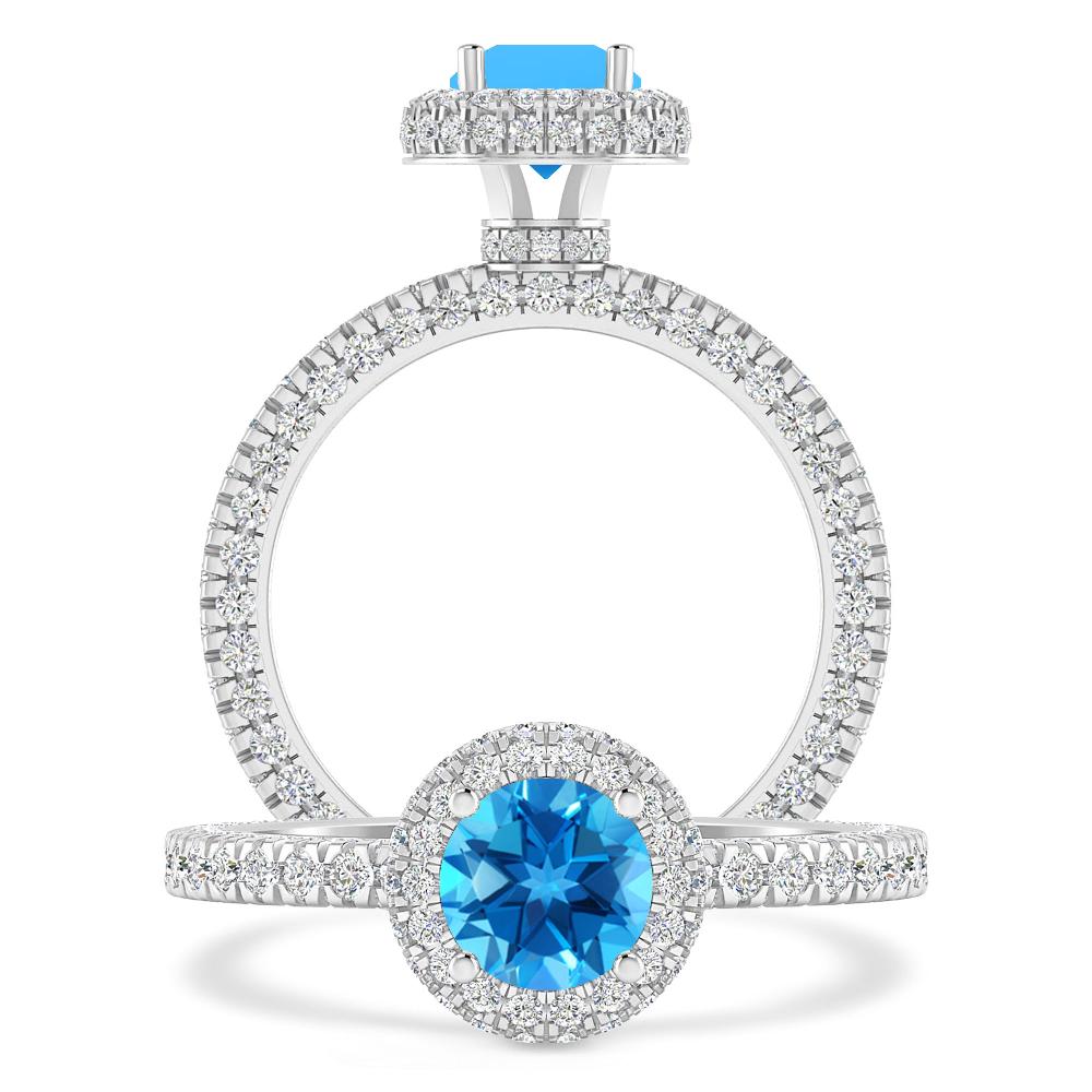 White Gold - Blue Topaz