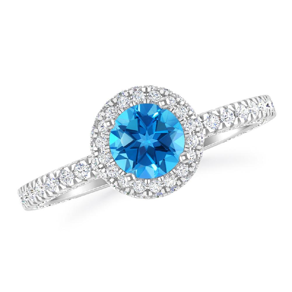 White Gold - Blue Topaz