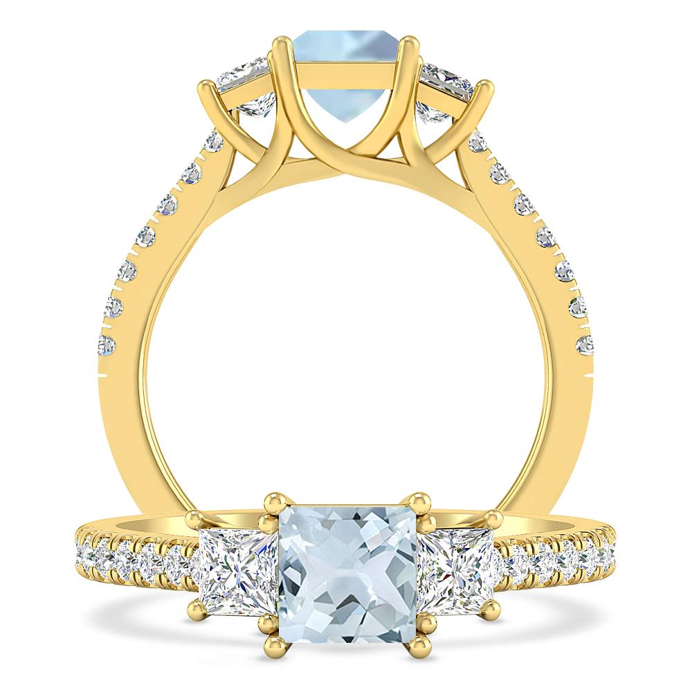 Yellow Gold - Aquamarine