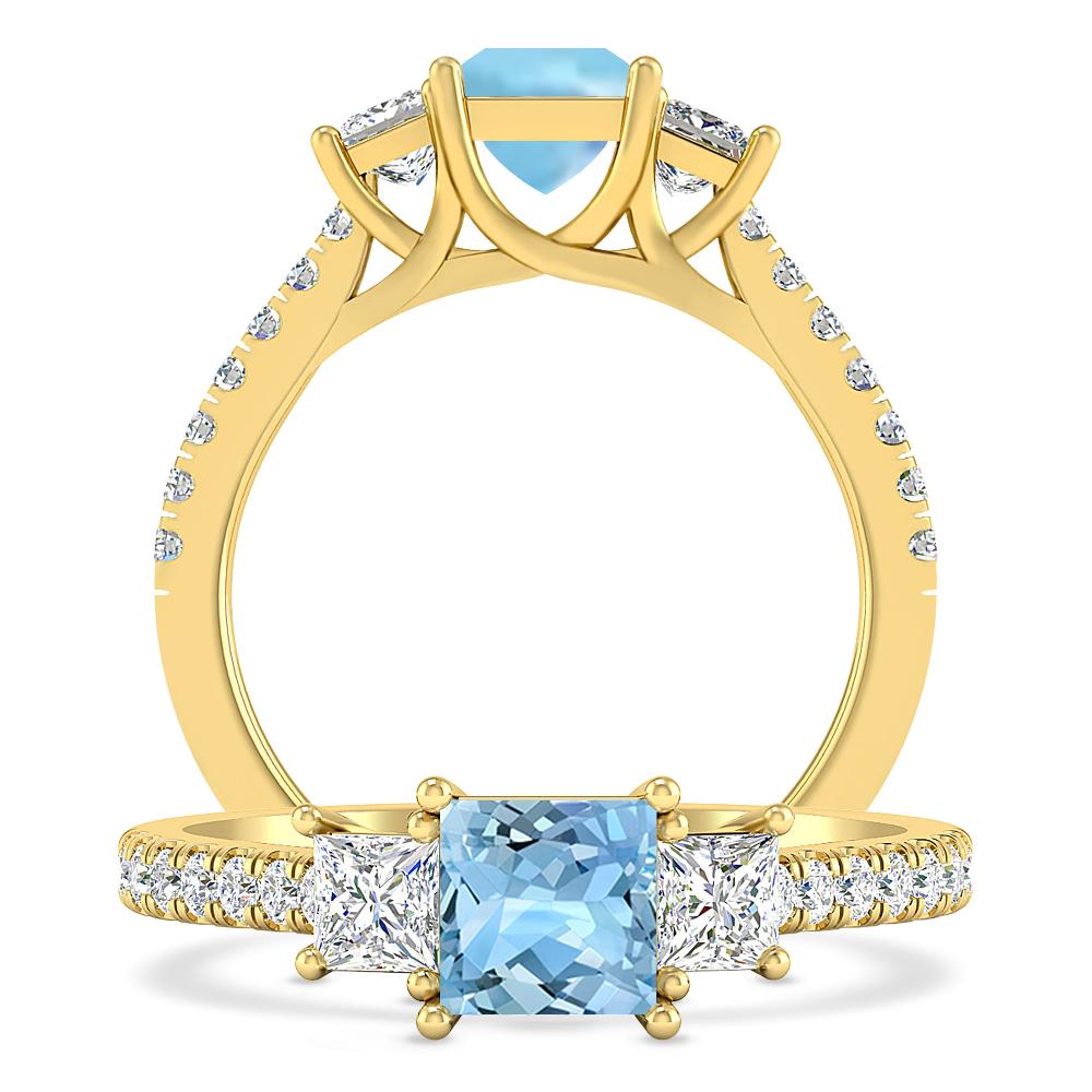 Yellow Gold - Aquamarine