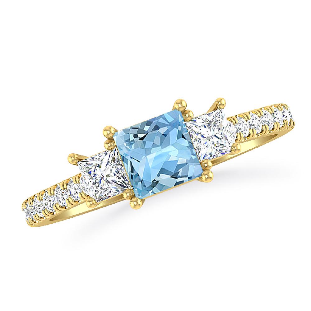 Yellow Gold - Aquamarine