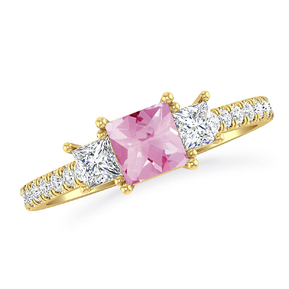 Yellow Gold - Pink Tourmaline