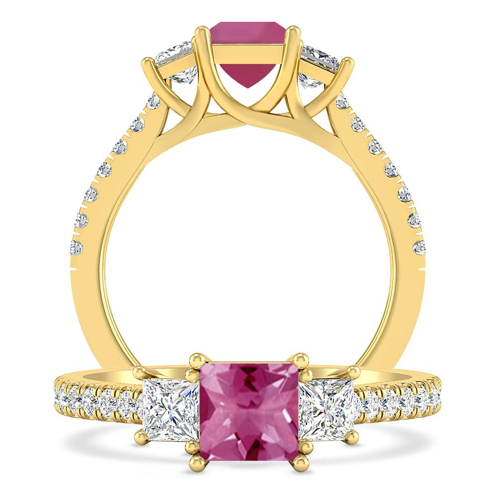 Yellow Gold - Pink Tourmaline