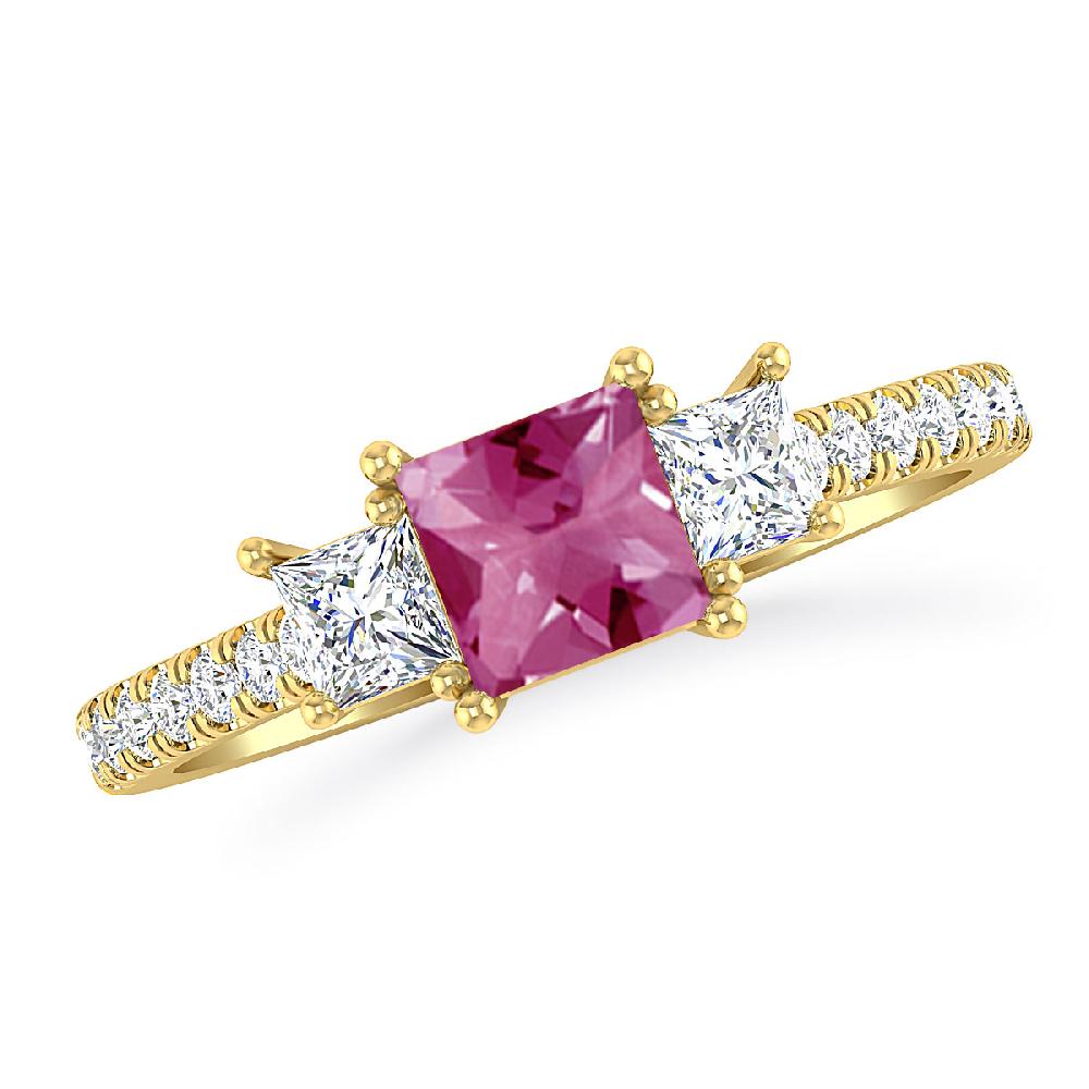 Yellow Gold - Pink Tourmaline