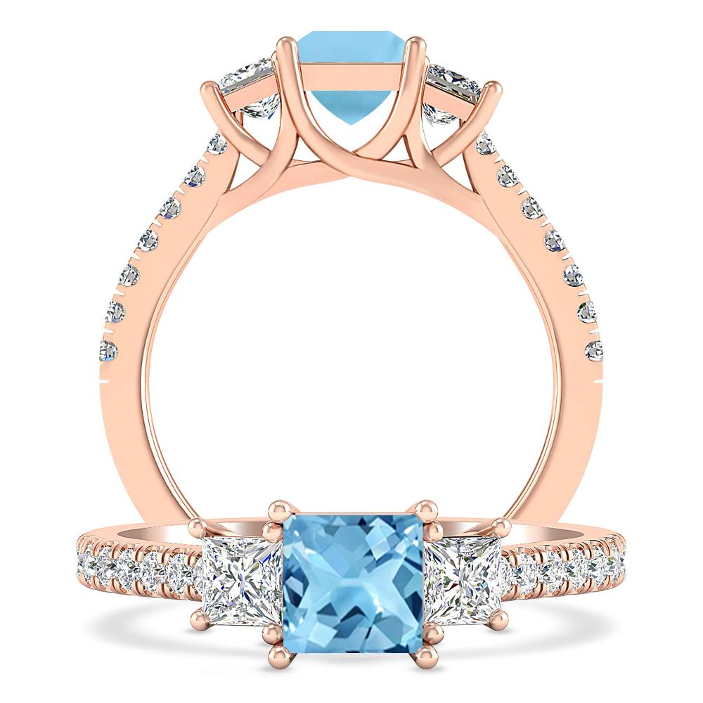 Rose Gold - Blue Topaz