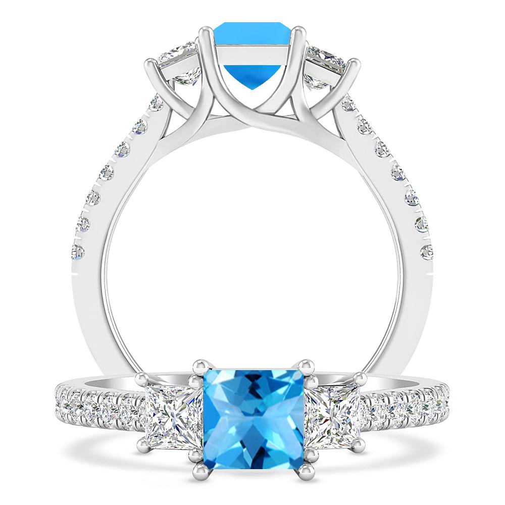 White Gold - Blue Topaz