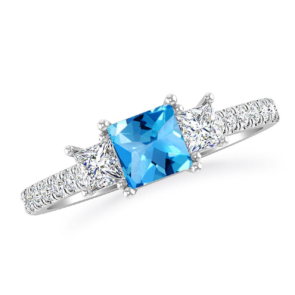 White Gold - Blue Topaz