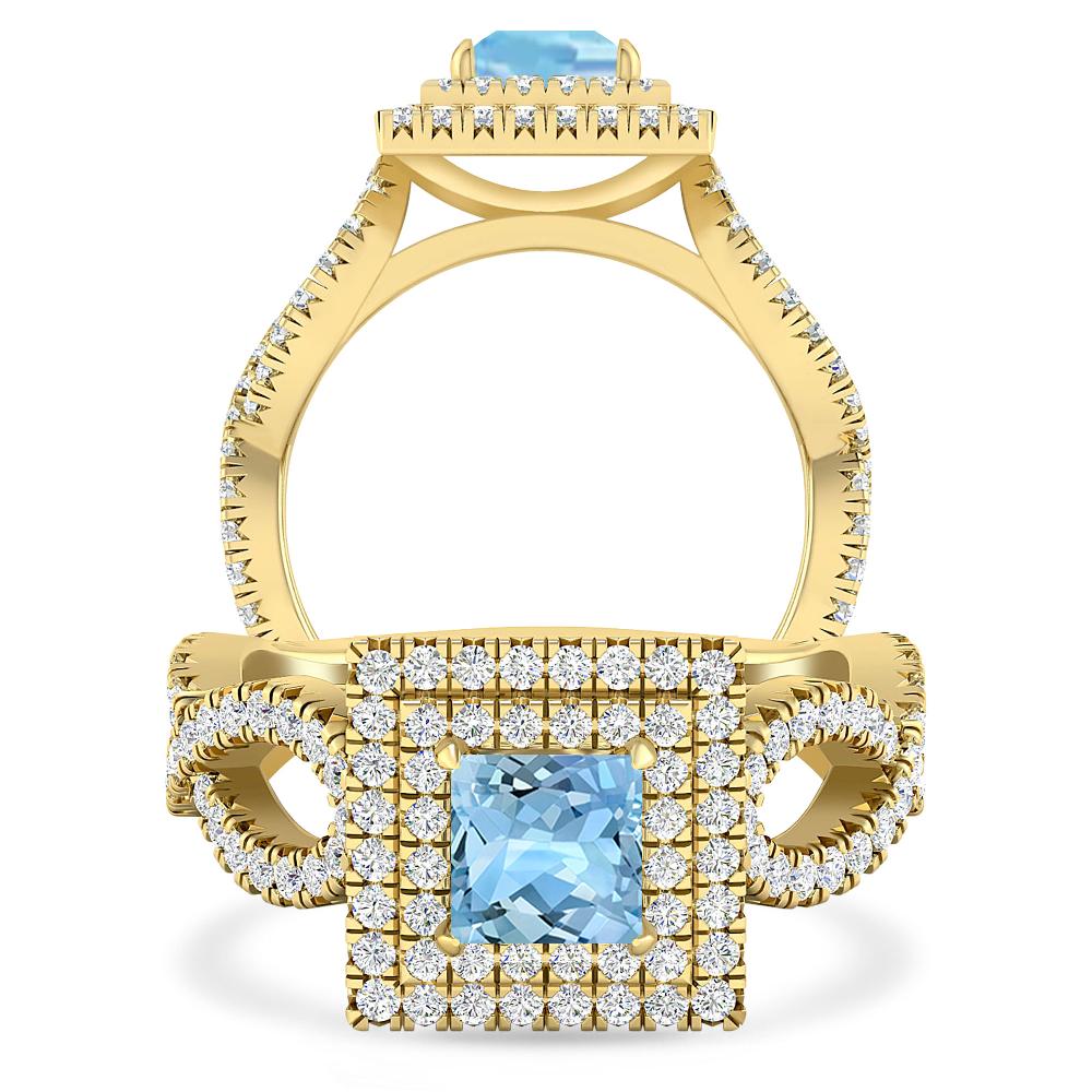 Yellow Gold - Aquamarine