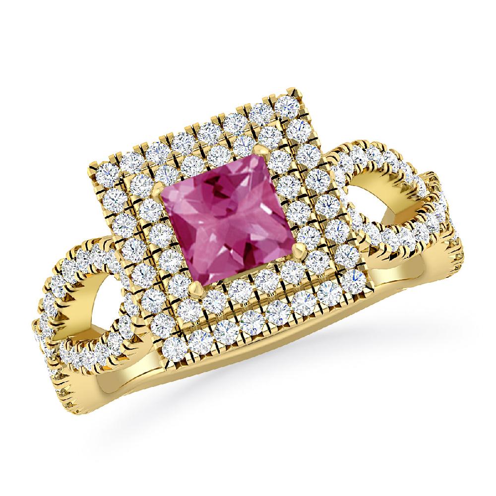 Yellow Gold - Pink Tourmaline