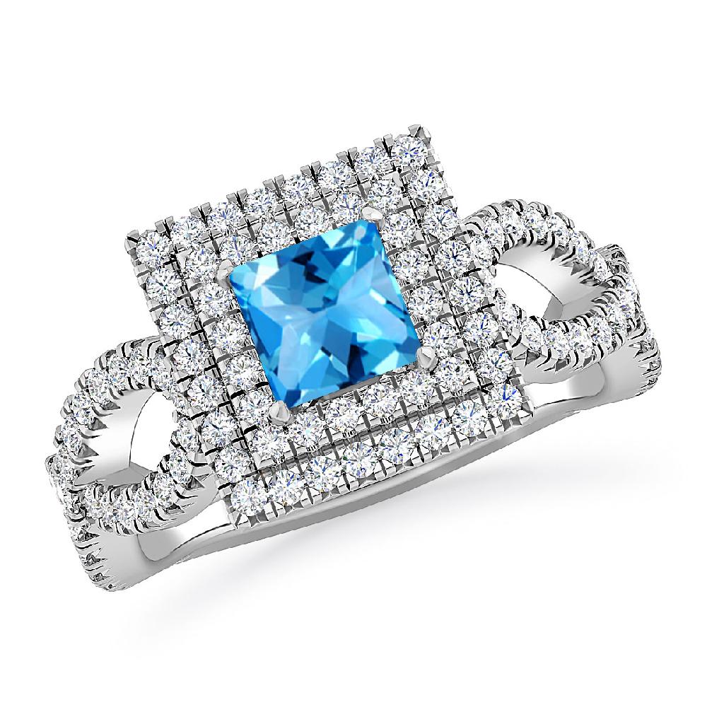 White Gold - Blue Topaz