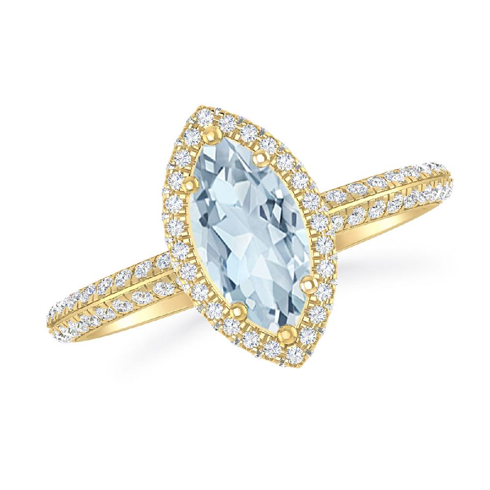 Yellow Gold - Aquamarine