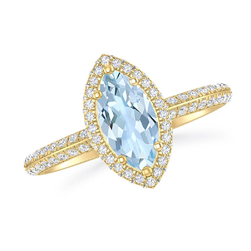 Yellow Gold - Aquamarine