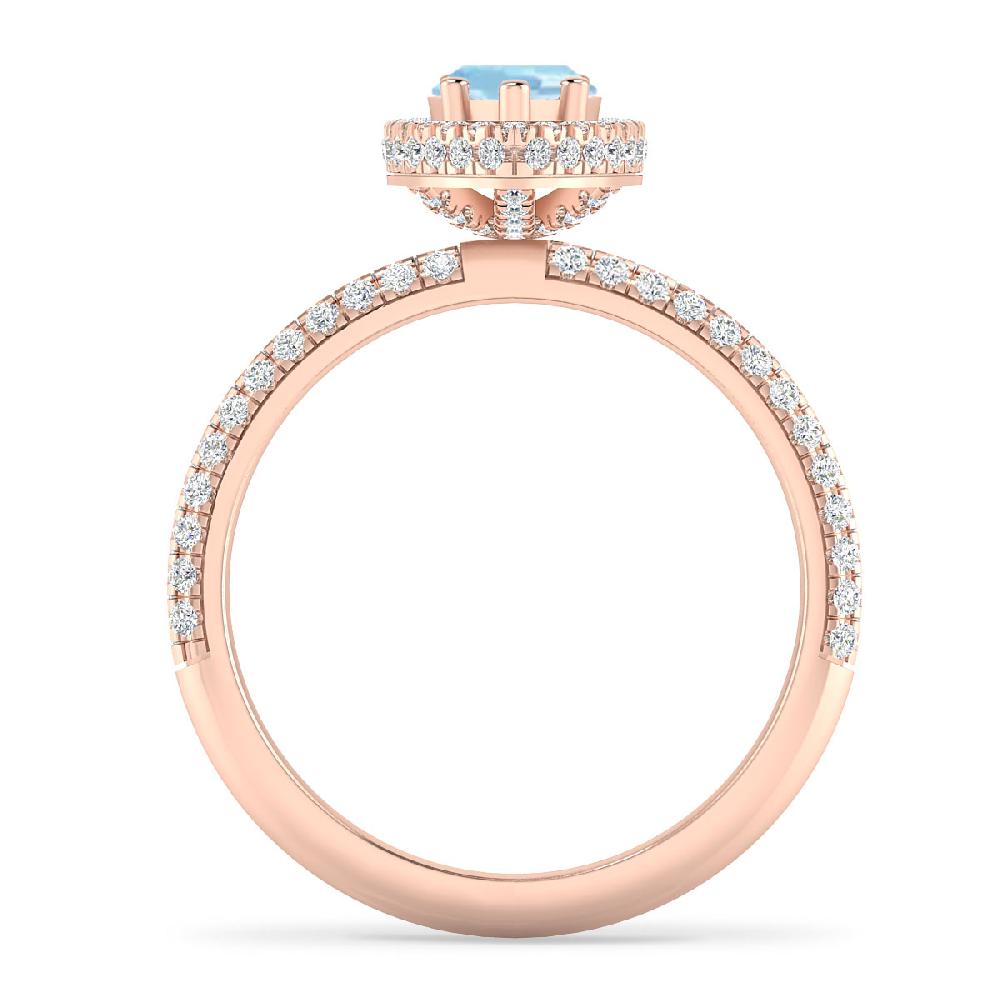 Rose Gold - Aquamarine