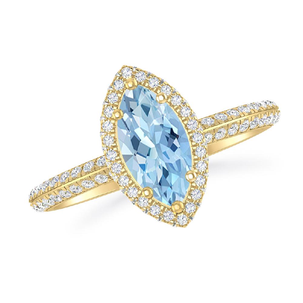 Yellow Gold - Aquamarine