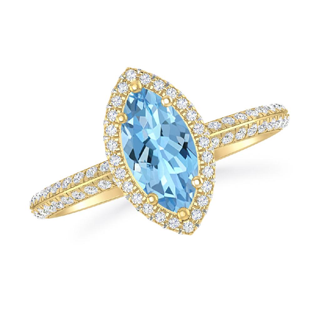 Yellow Gold - Aquamarine