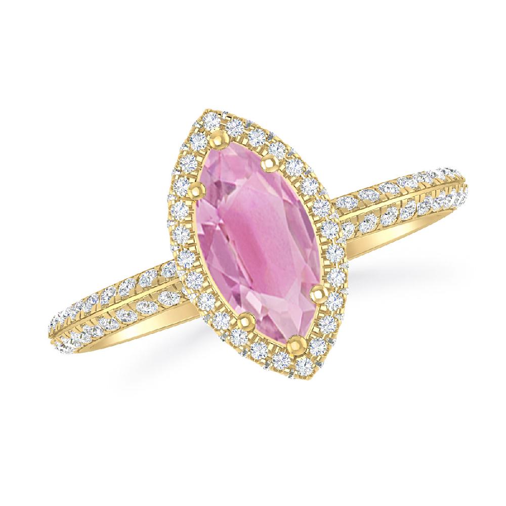 Yellow Gold - Pink Tourmaline