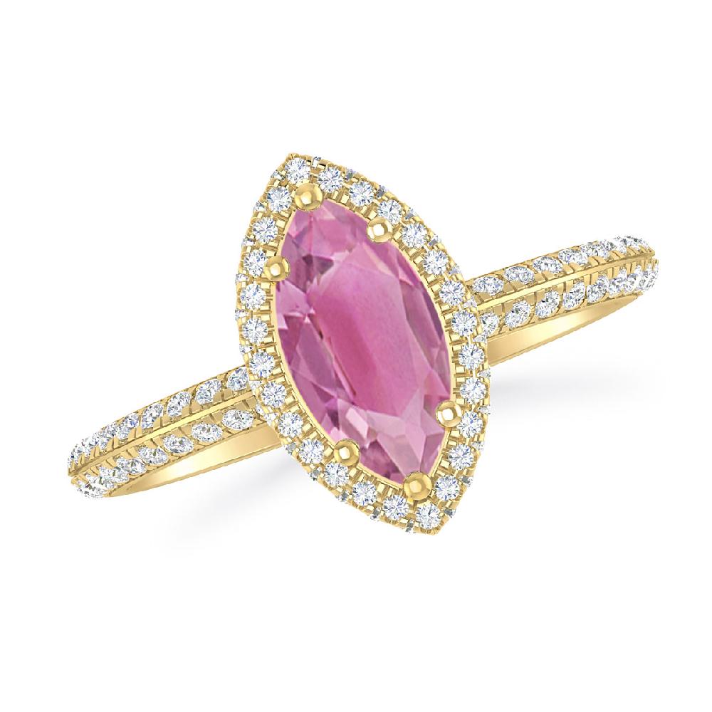 Yellow Gold - Pink Tourmaline