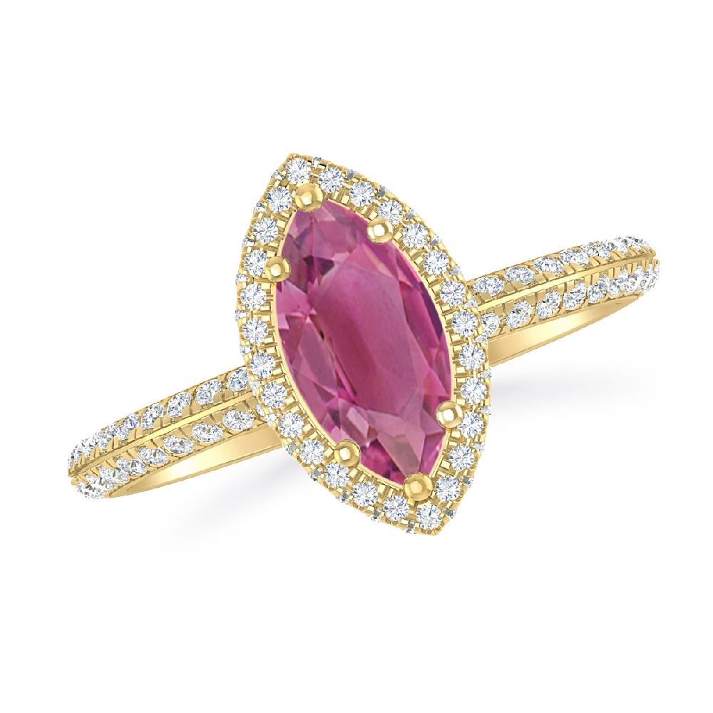 Yellow Gold - Pink Tourmaline