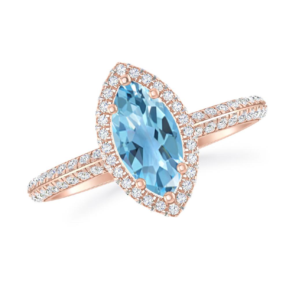 Rose Gold - Blue Topaz