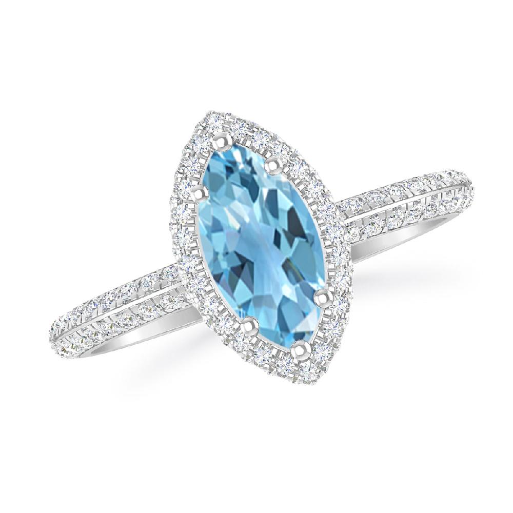 White Gold - Blue Topaz