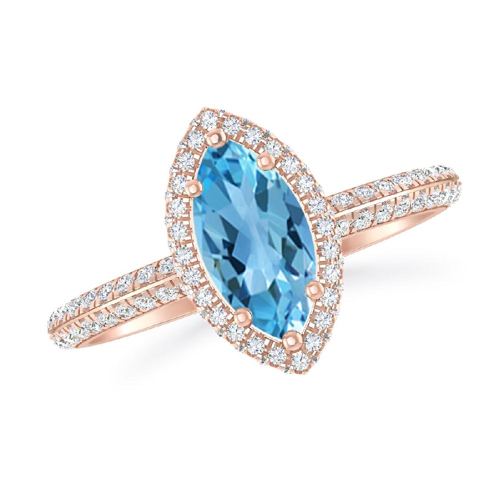 Rose Gold - Blue Topaz