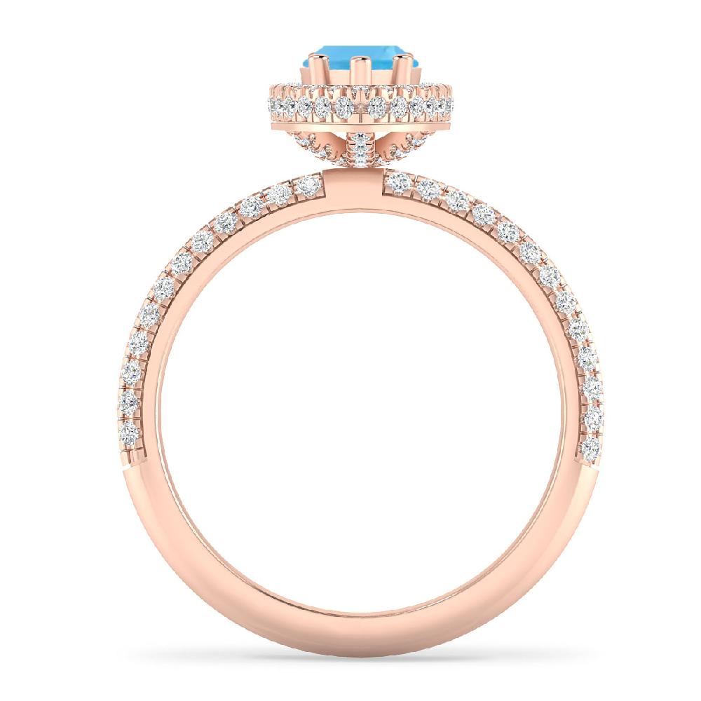 Rose Gold - Blue Topaz