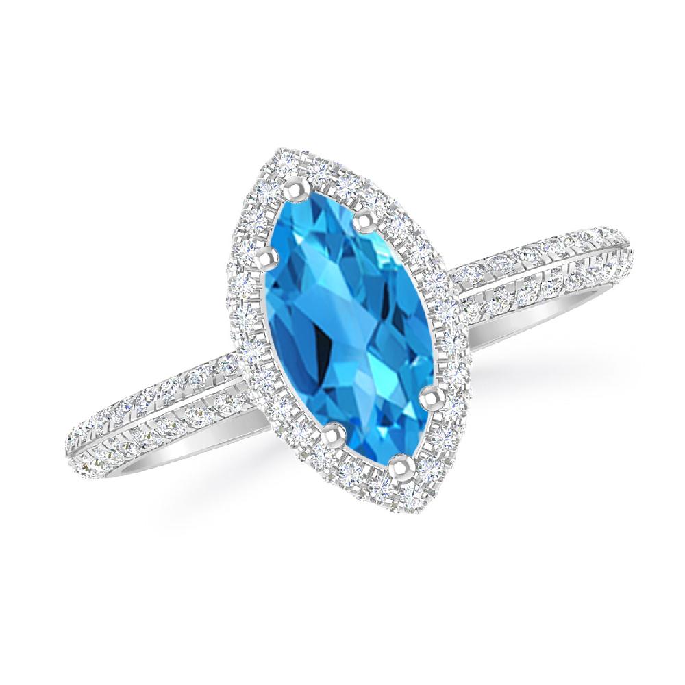 White Gold - Blue Topaz