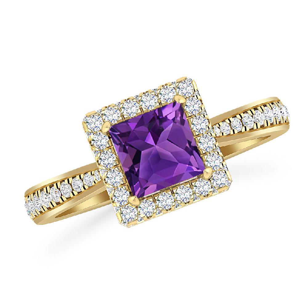 Yellow Gold - Amethyst