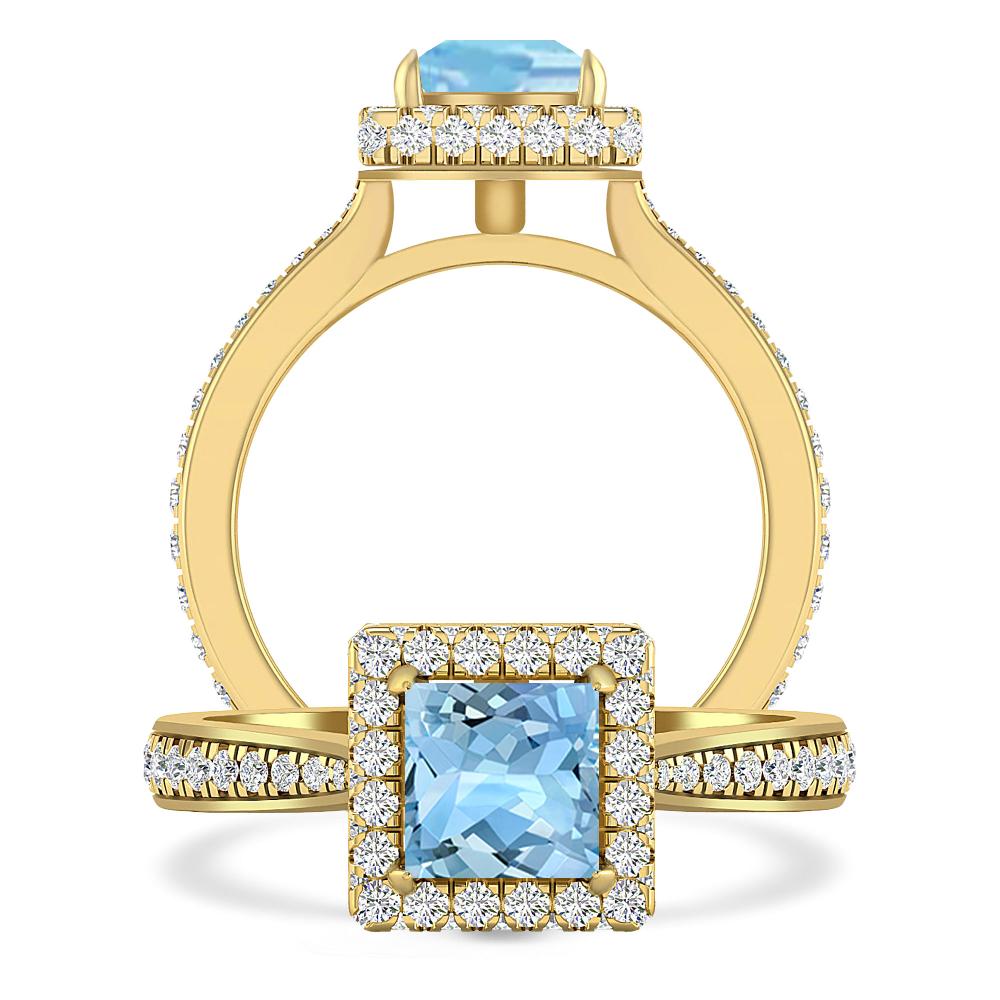 Yellow Gold - Aquamarine