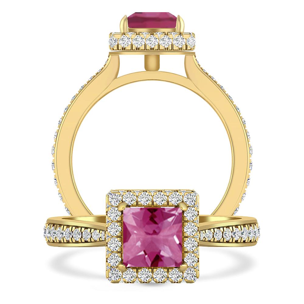 Yellow Gold - Pink Tourmaline