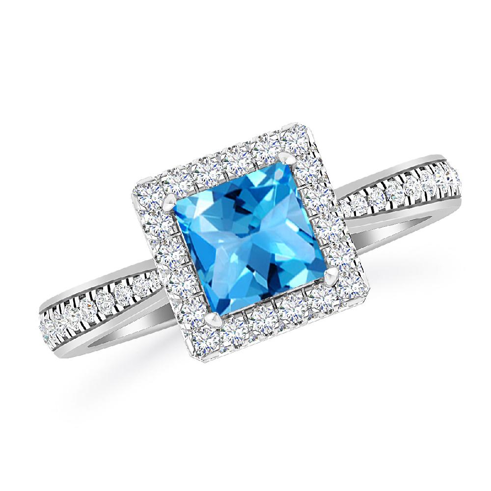 White Gold - Blue Topaz