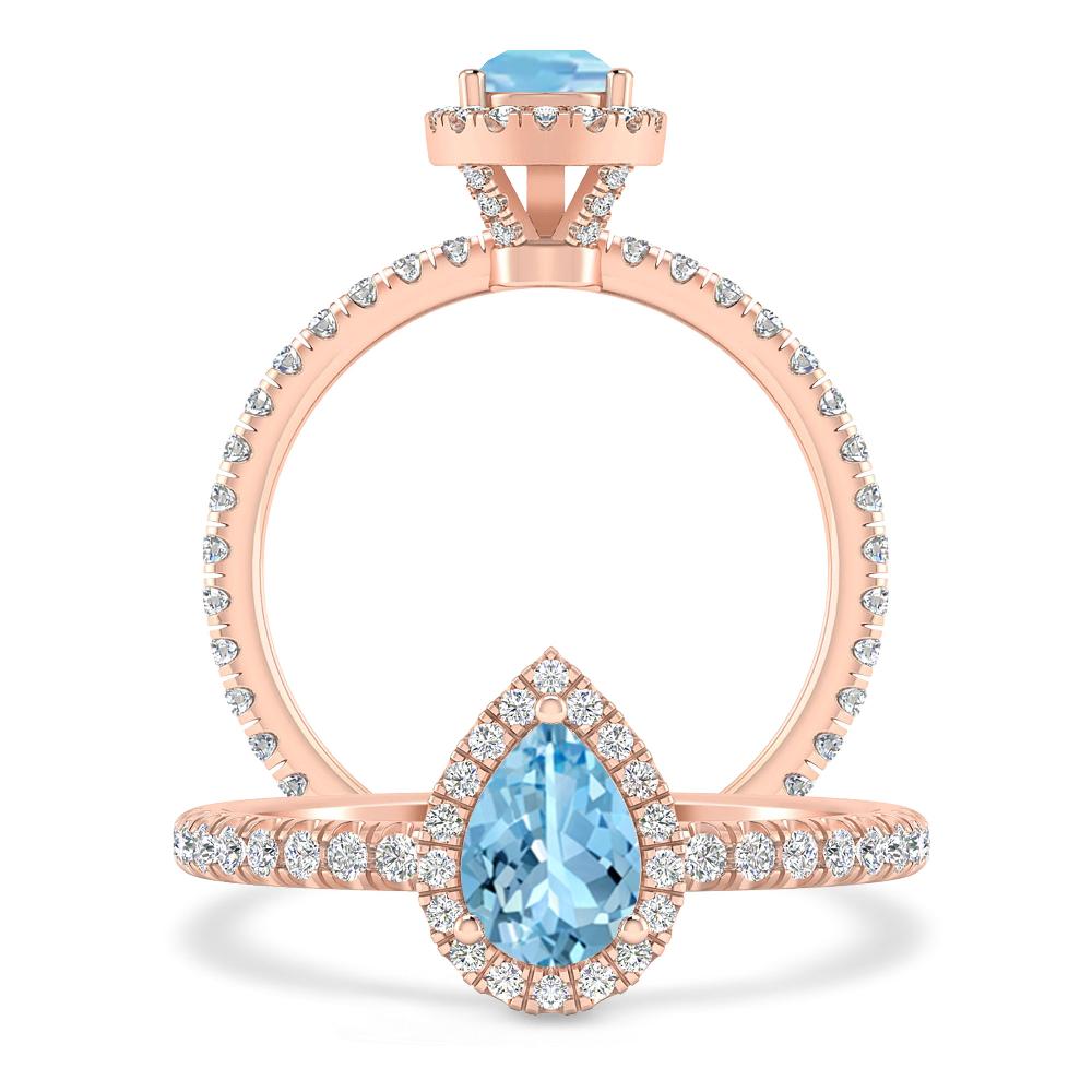 Rose Gold - Aquamarine