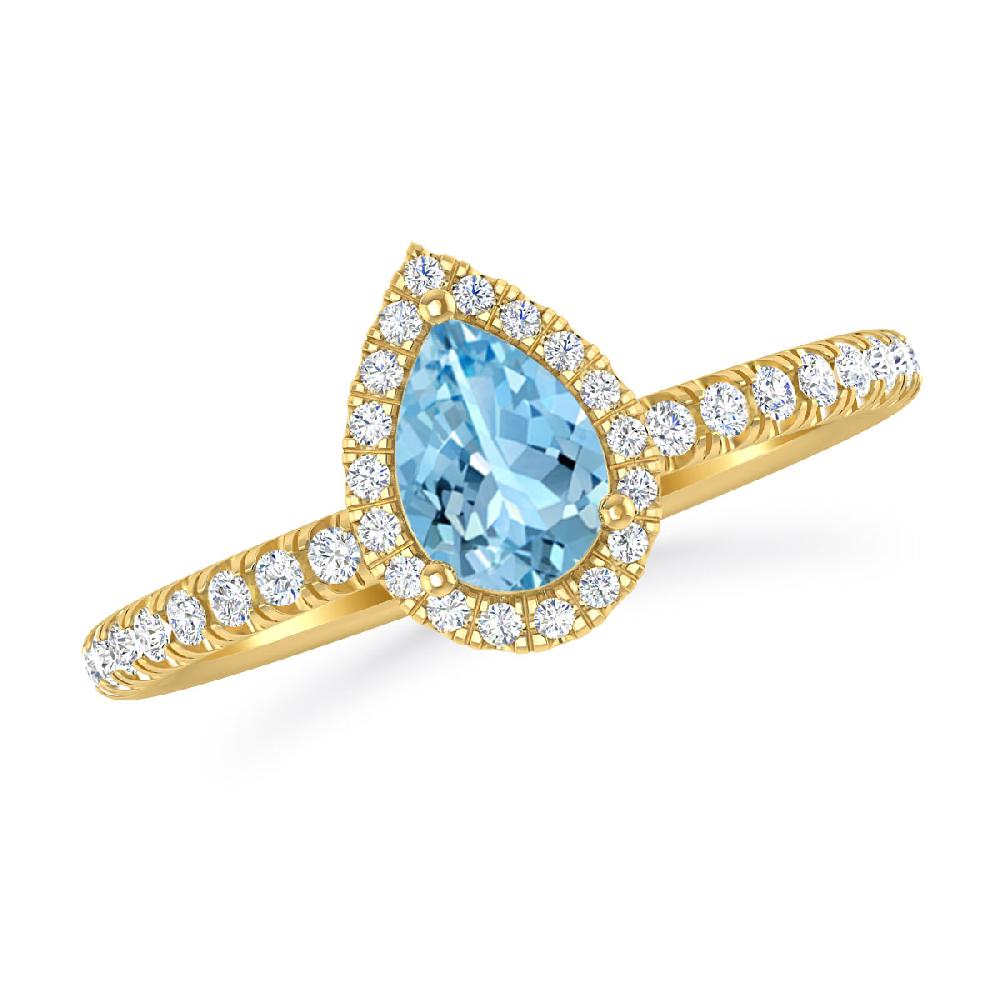 Yellow Gold - Aquamarine