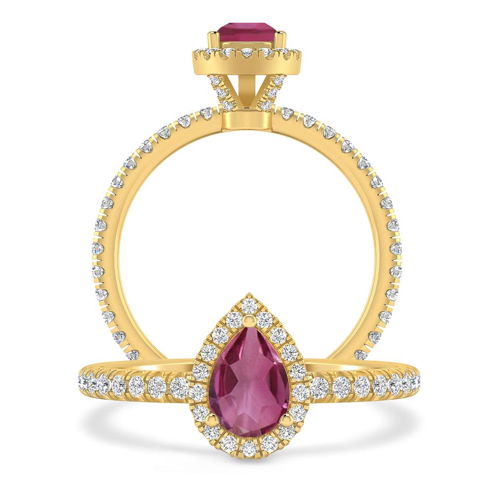 Yellow Gold - Pink Tourmaline