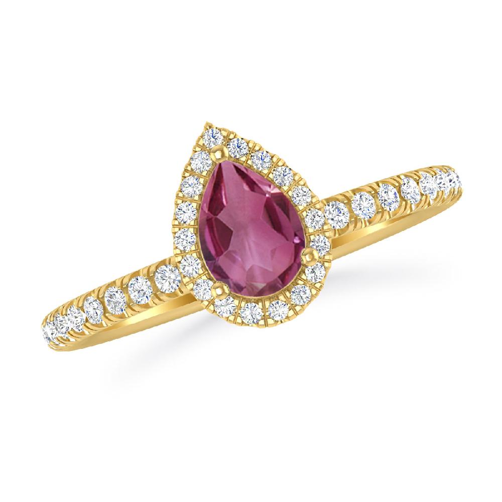 Yellow Gold - Pink Tourmaline