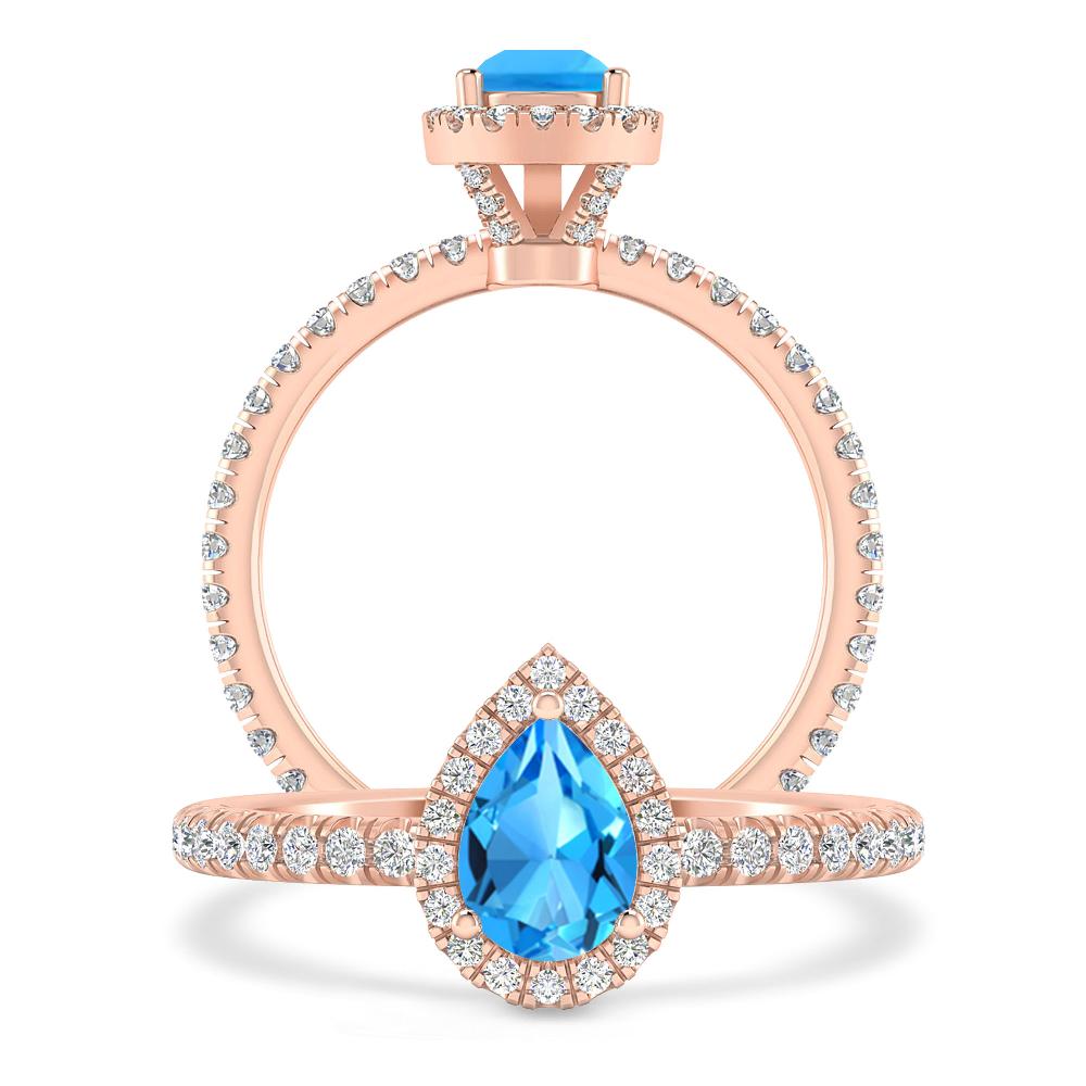 Rose Gold - Blue Topaz