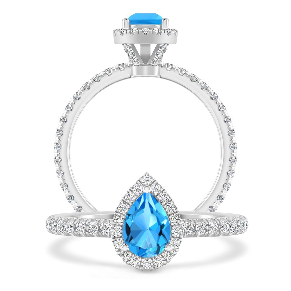 White Gold - Blue Topaz