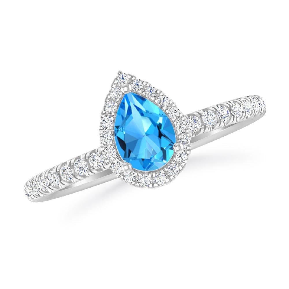 White Gold - Blue Topaz