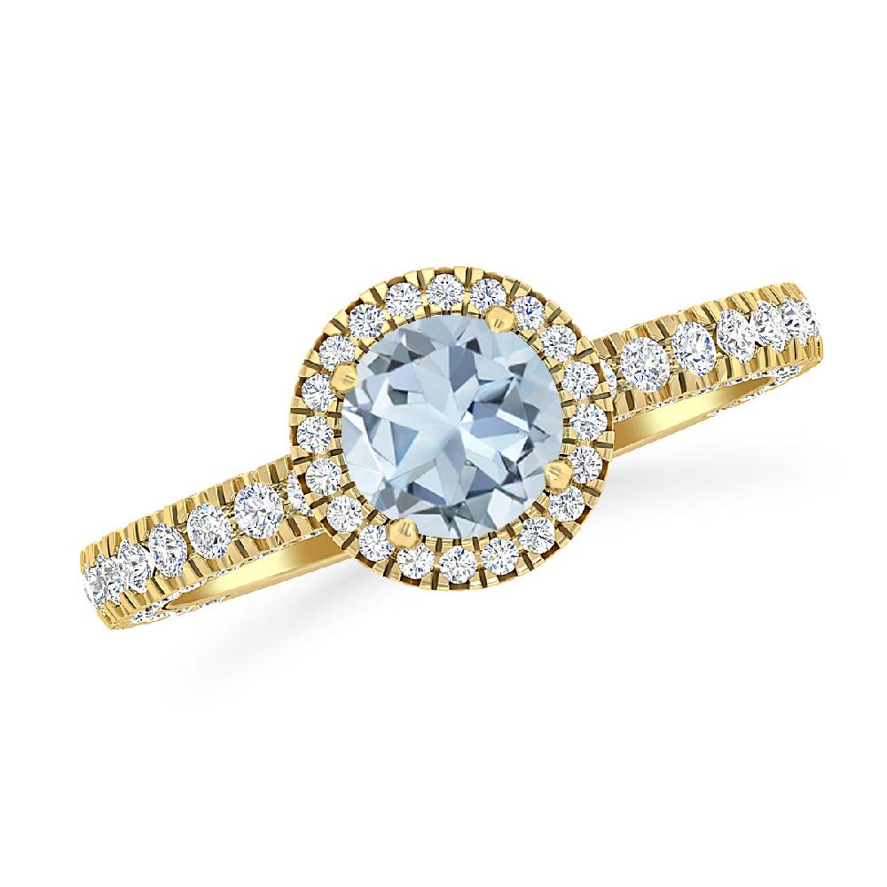 Yellow Gold - Aquamarine