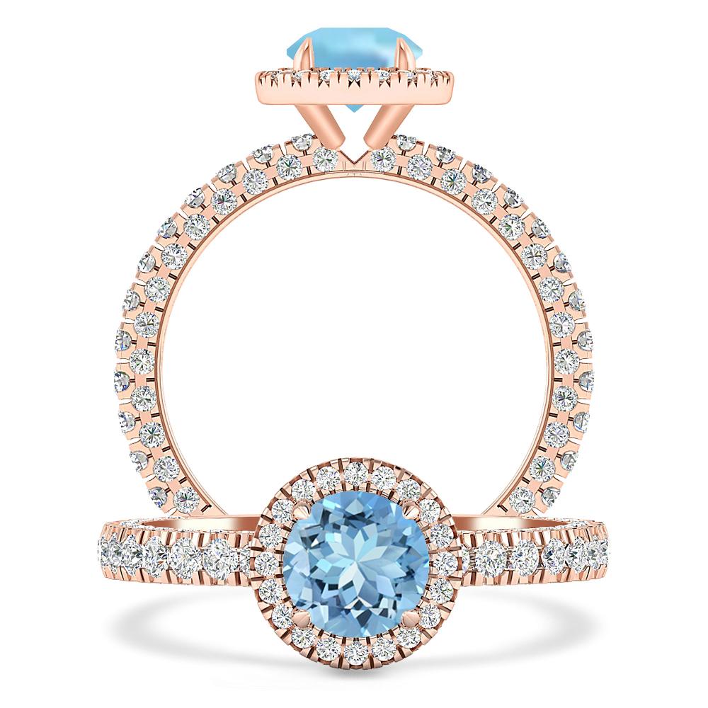 Rose Gold - Aquamarine